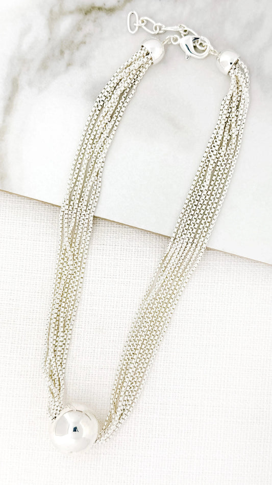 Multi Layer Necklace | Silver Necklaces Envy 