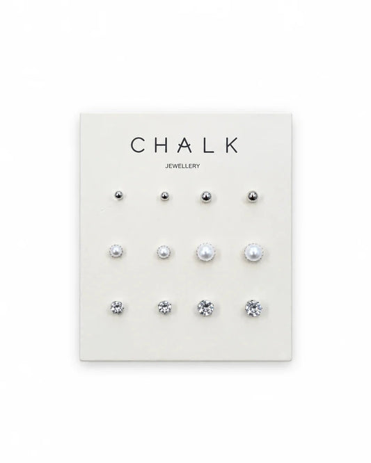 Multi Stud Earring Card | 2 Colours Earrings Chalk 