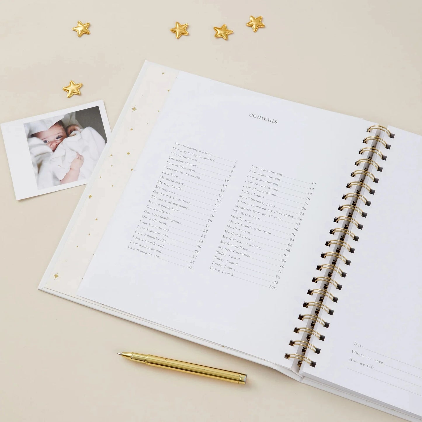 My Baby Book | White Stationery Blush and Gold 
