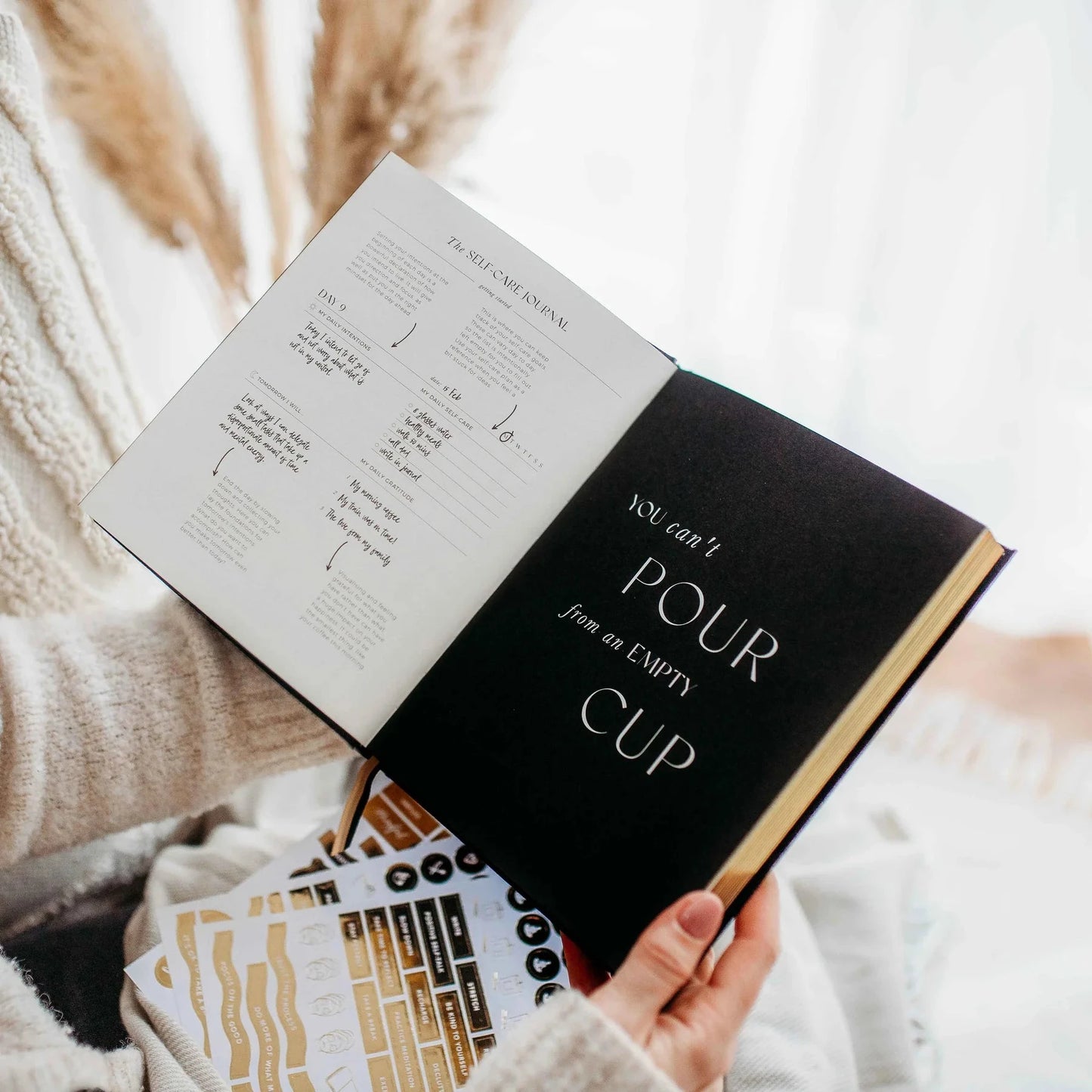 My Daily Self Care Journal | Pebble Stationery Blush and Gold 