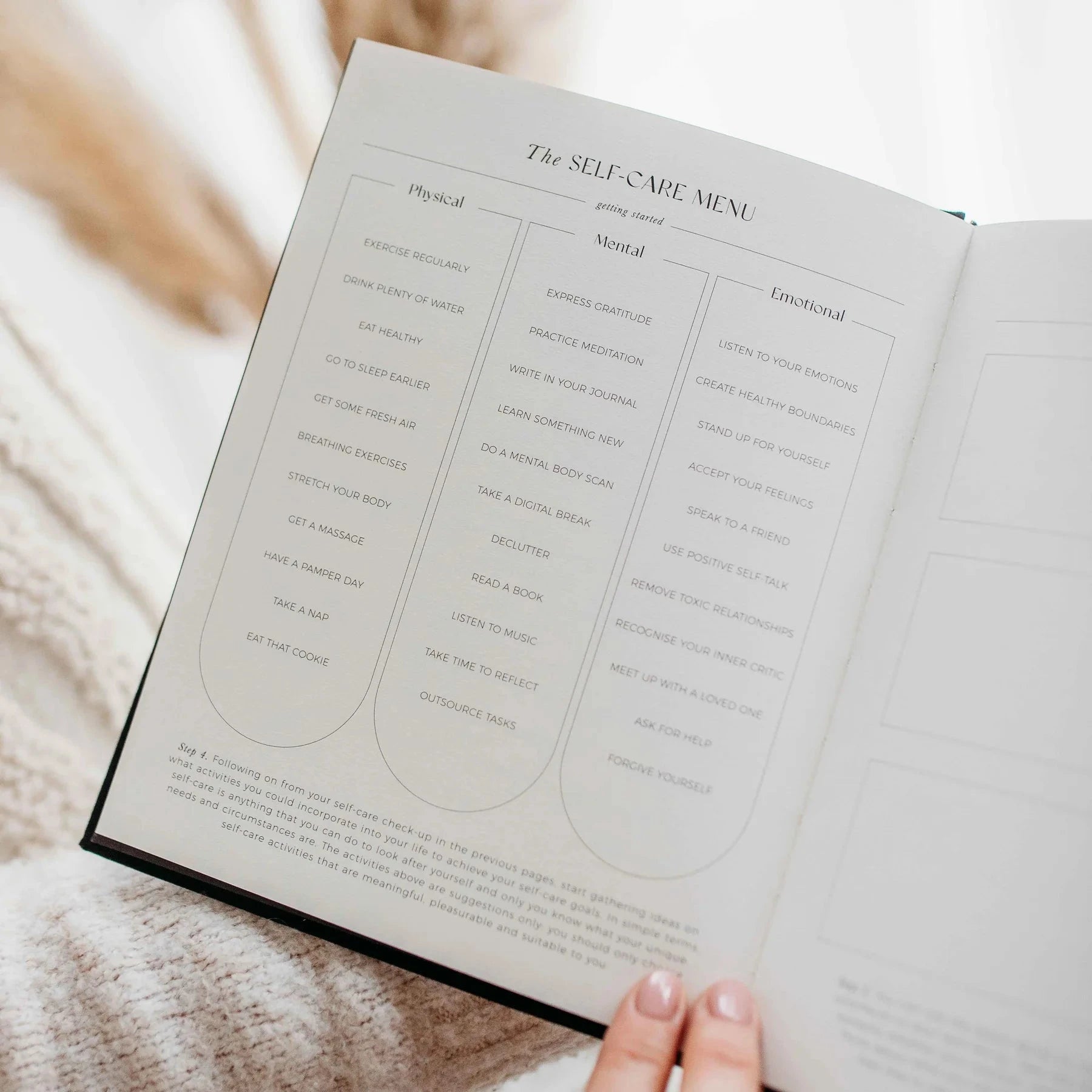 My Daily Self Care Journal | Pebble Stationery Blush and Gold 