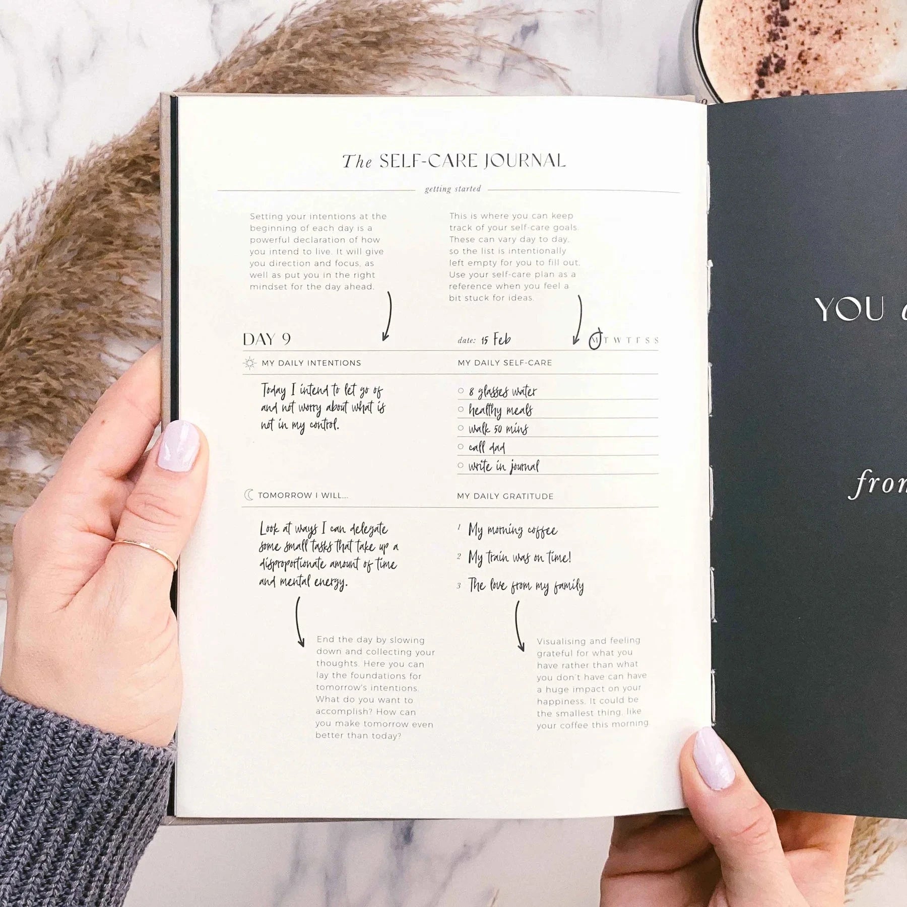 My Daily Self Care Journal | Pebble Stationery Blush and Gold 