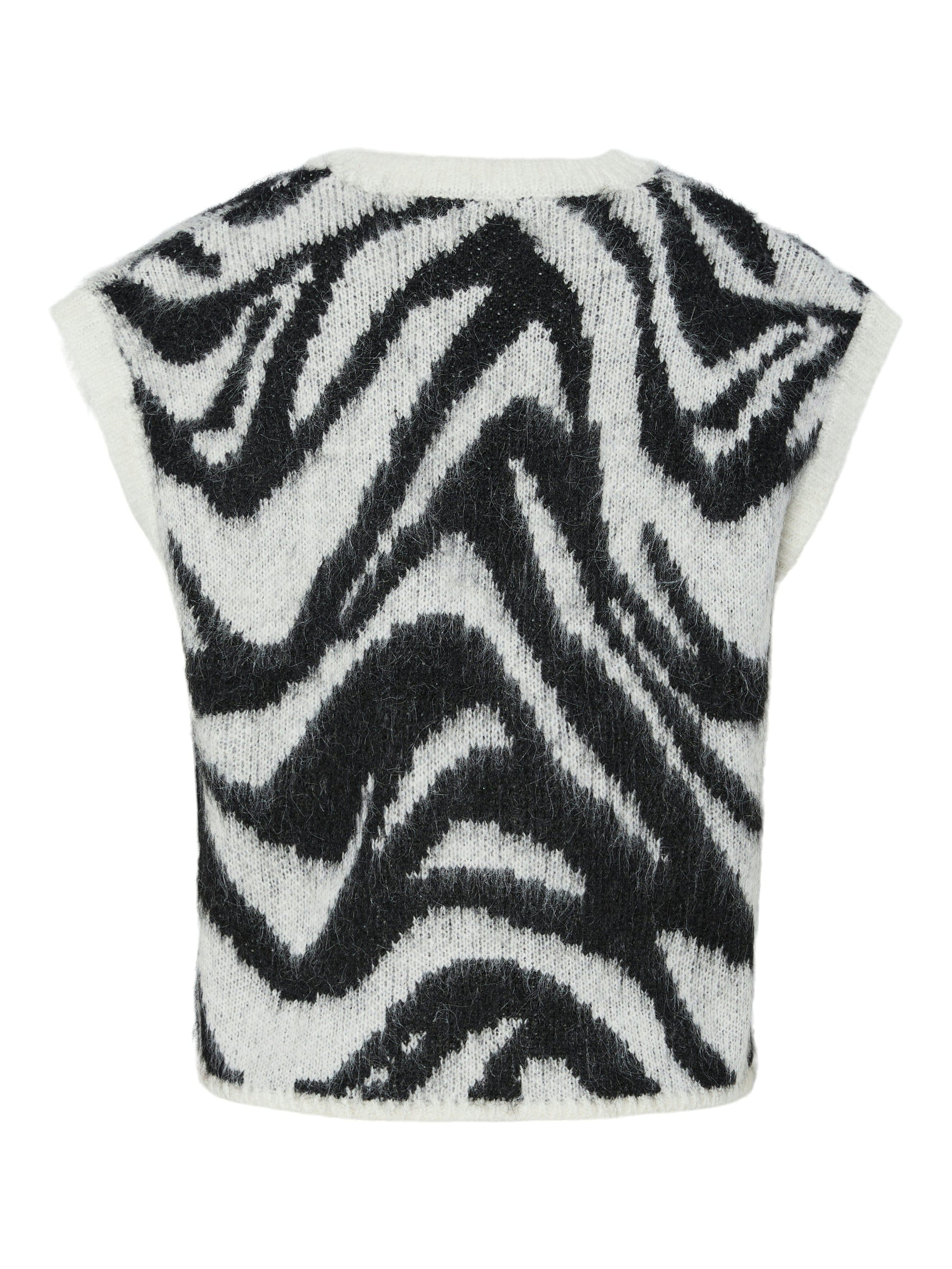 Mynthe Knit Vest | Cloud Dancer/Black Waistcoat Pieces 