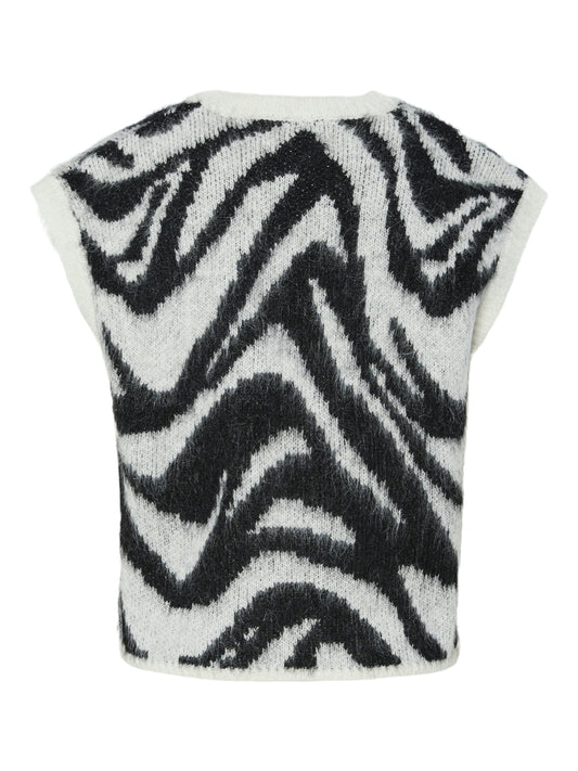 Mynthe Knit Vest | Cloud Dancer/Black Waistcoat Pieces 