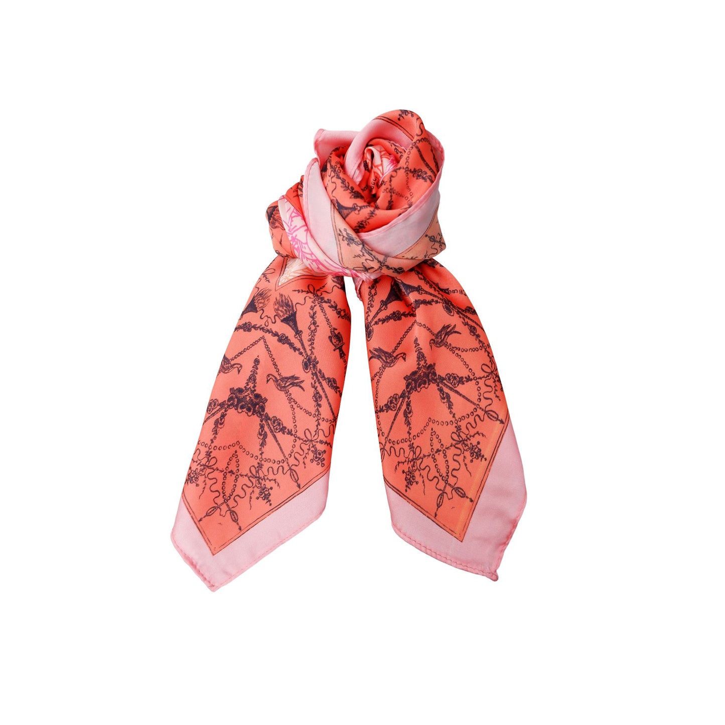 Nadja Mini Scarf | Orange Scarves Black Colour 