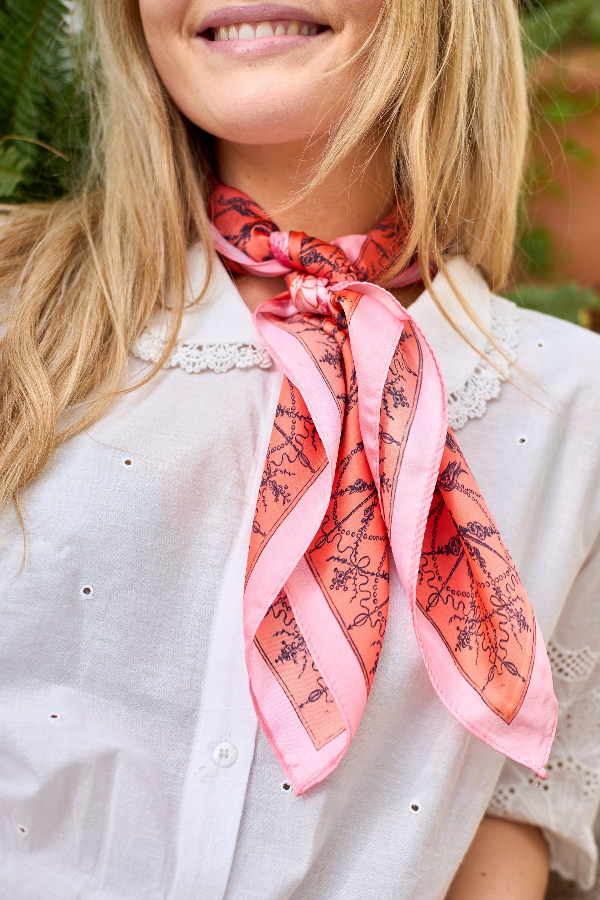 Nadja Mini Scarf | Orange Scarves Black Colour 