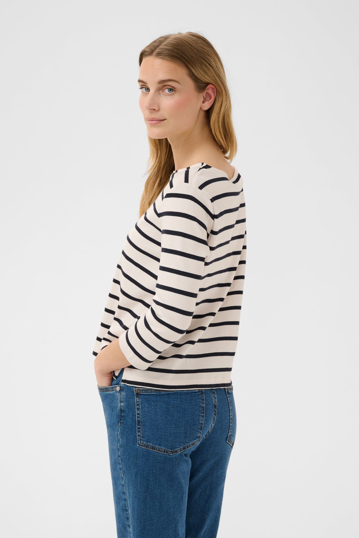 Nela Stripe Top | Dark Navy Shirts & Tops Part Two 