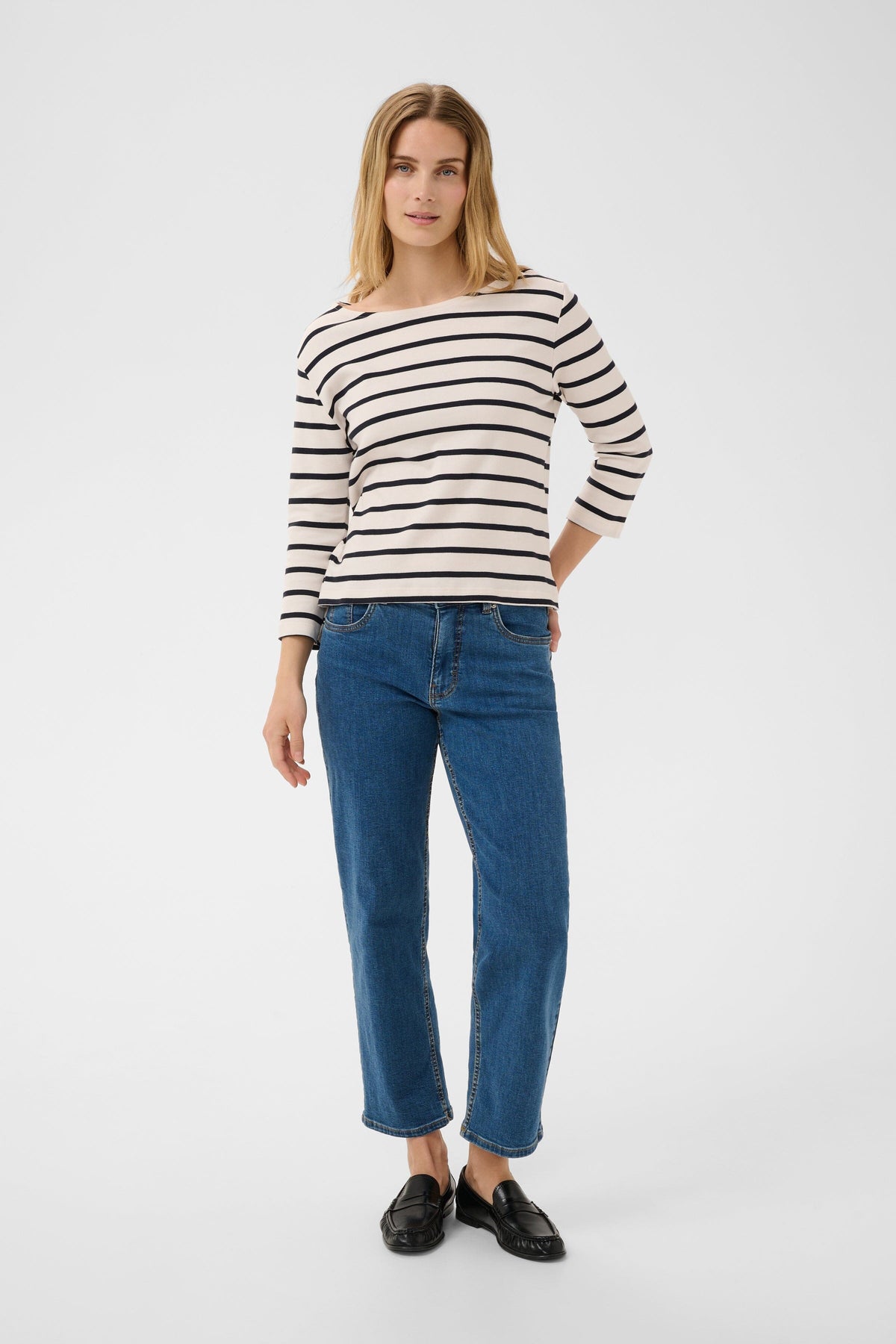 Nela Stripe Top | Dark Navy Shirts & Tops Part Two 