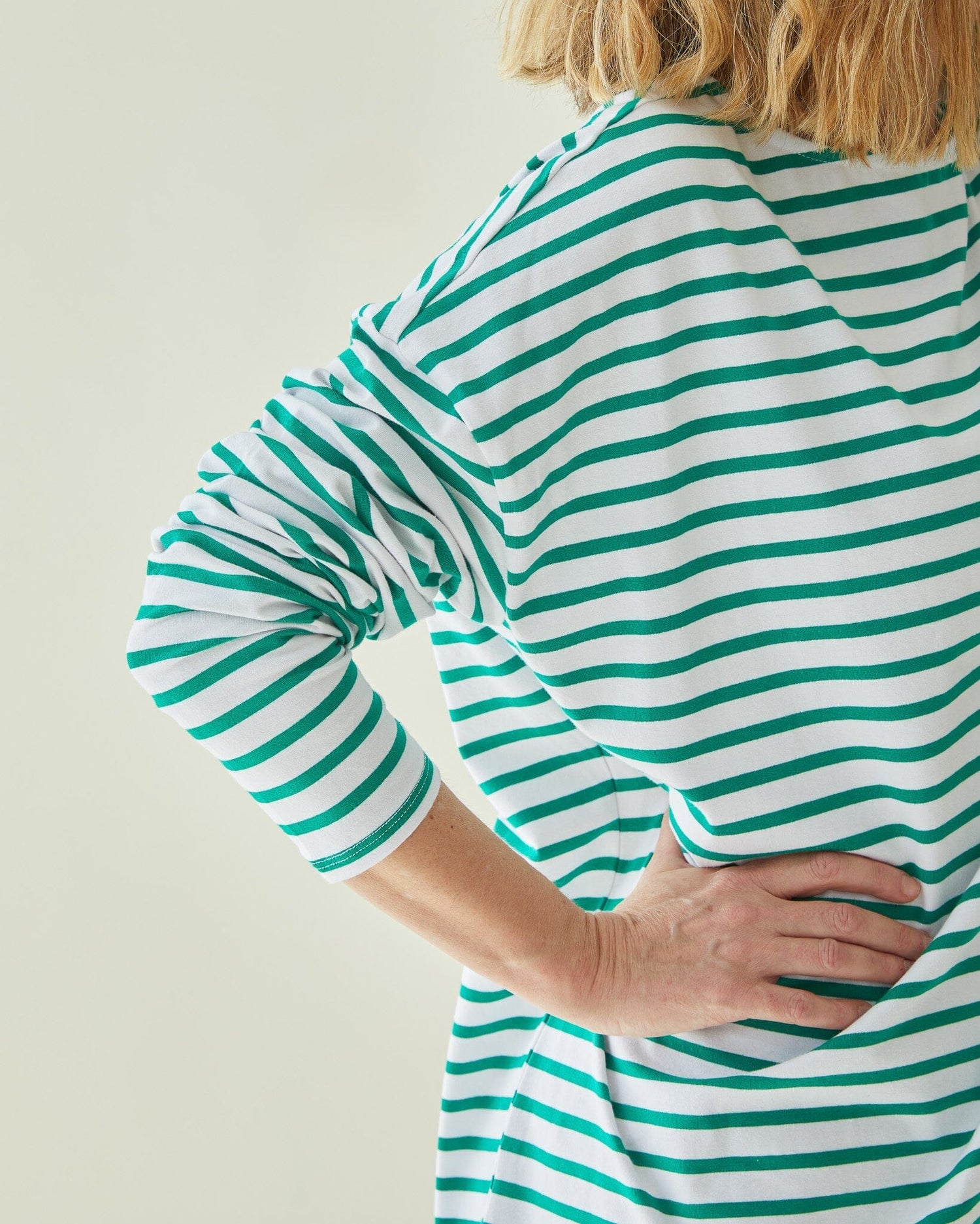 New Bryony Long Top | Green Stripe Shirts & Tops Chalk 