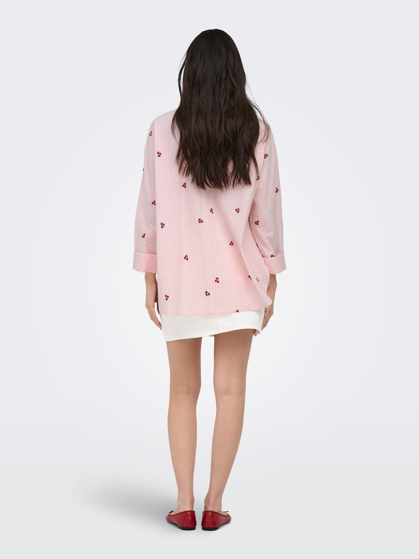 New Lina Cherry Shirt | Crystal Rose/Bright White Shirt Only 