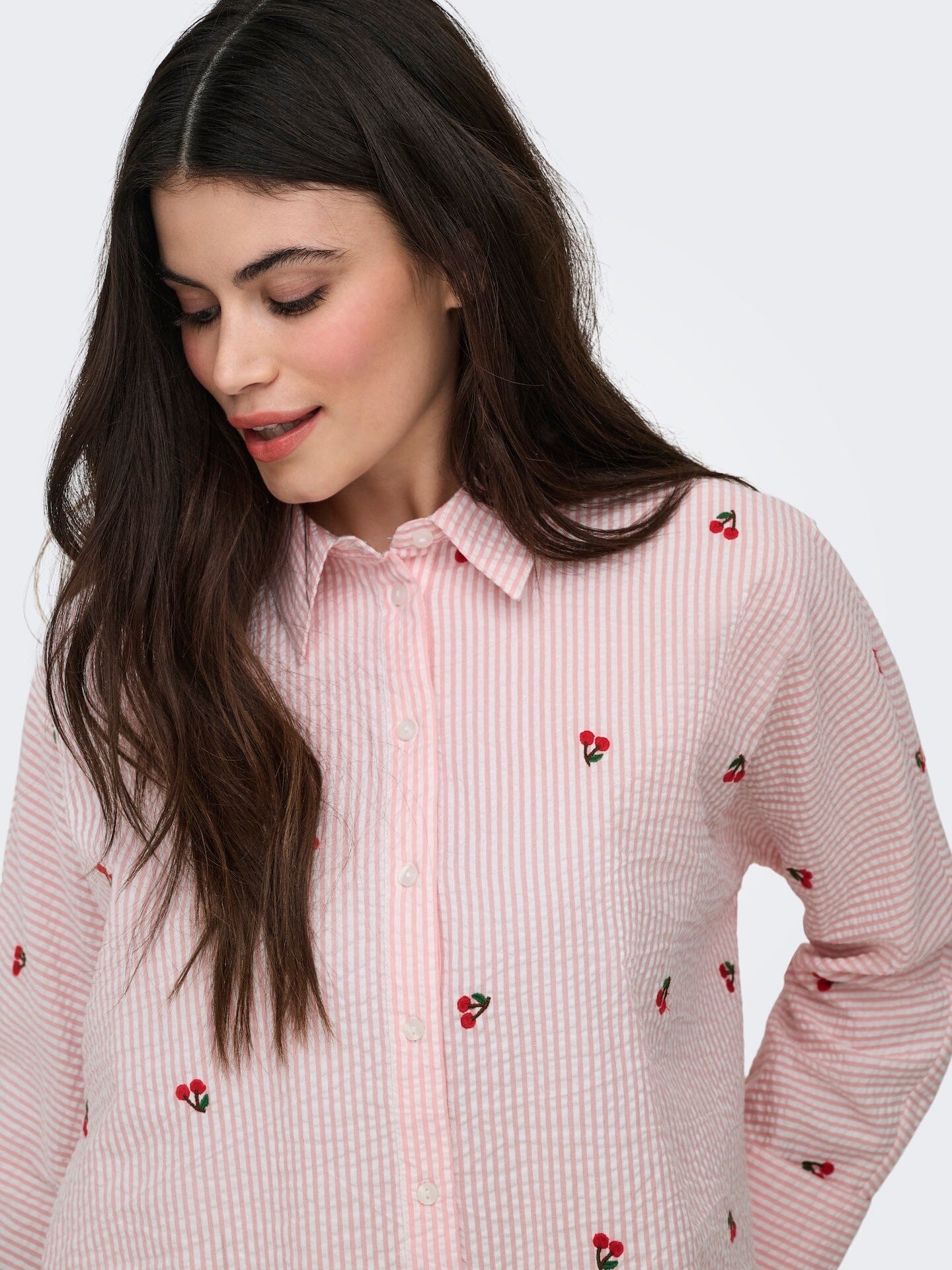 New Lina Cherry Shirt | Crystal Rose/Bright White Shirt Only 
