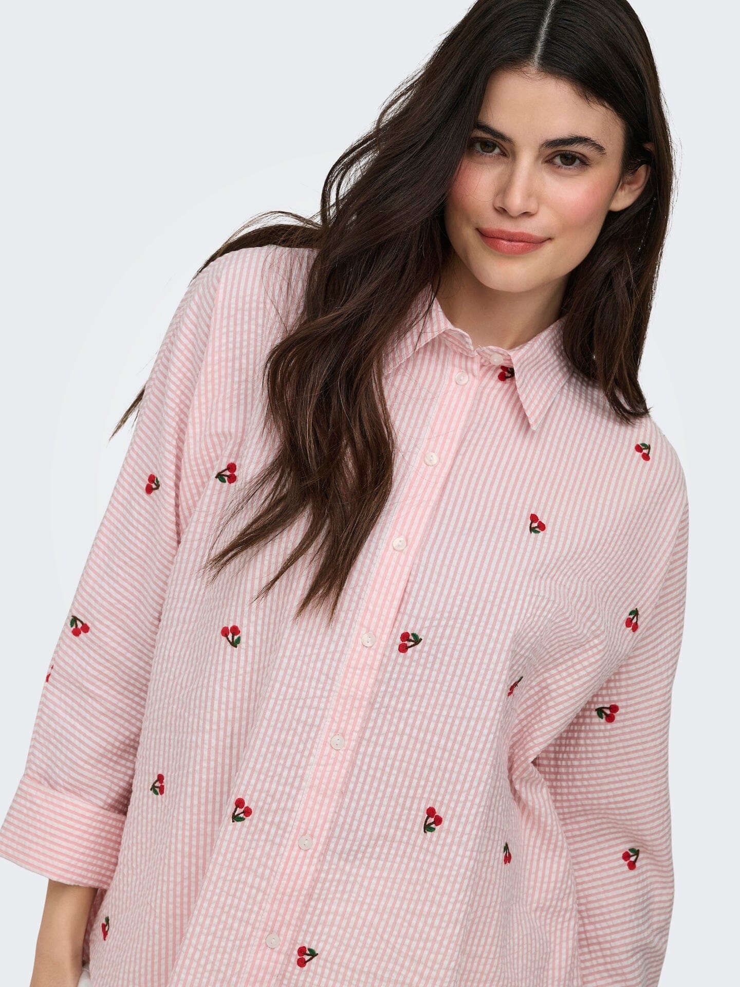 New Lina Cherry Shirt | Crystal Rose/Bright White Shirt Only 