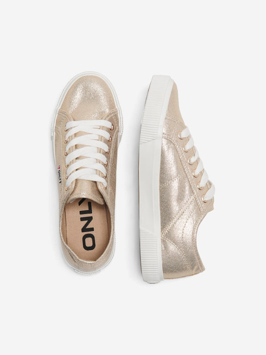 Nicola Canvas Sneaker | Gold Trainers Tamaris 