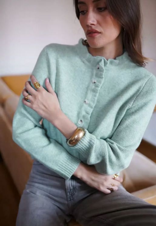 Nila Cardigan | Mint Green Knitwear Parisienne Collection 