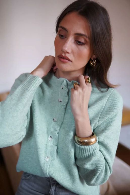 Nila Cardigan | Mint Green Knitwear Parisienne Collection 