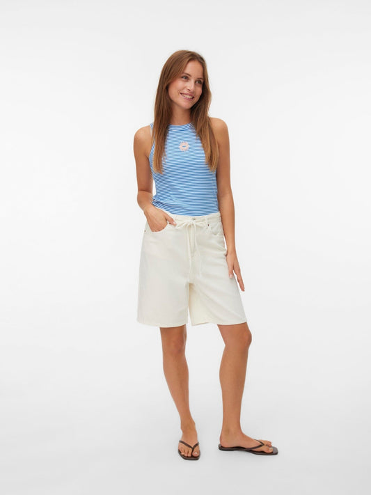 Nira Tank Top | Snow White/Nebulas Blue Blouse Vero Moda 