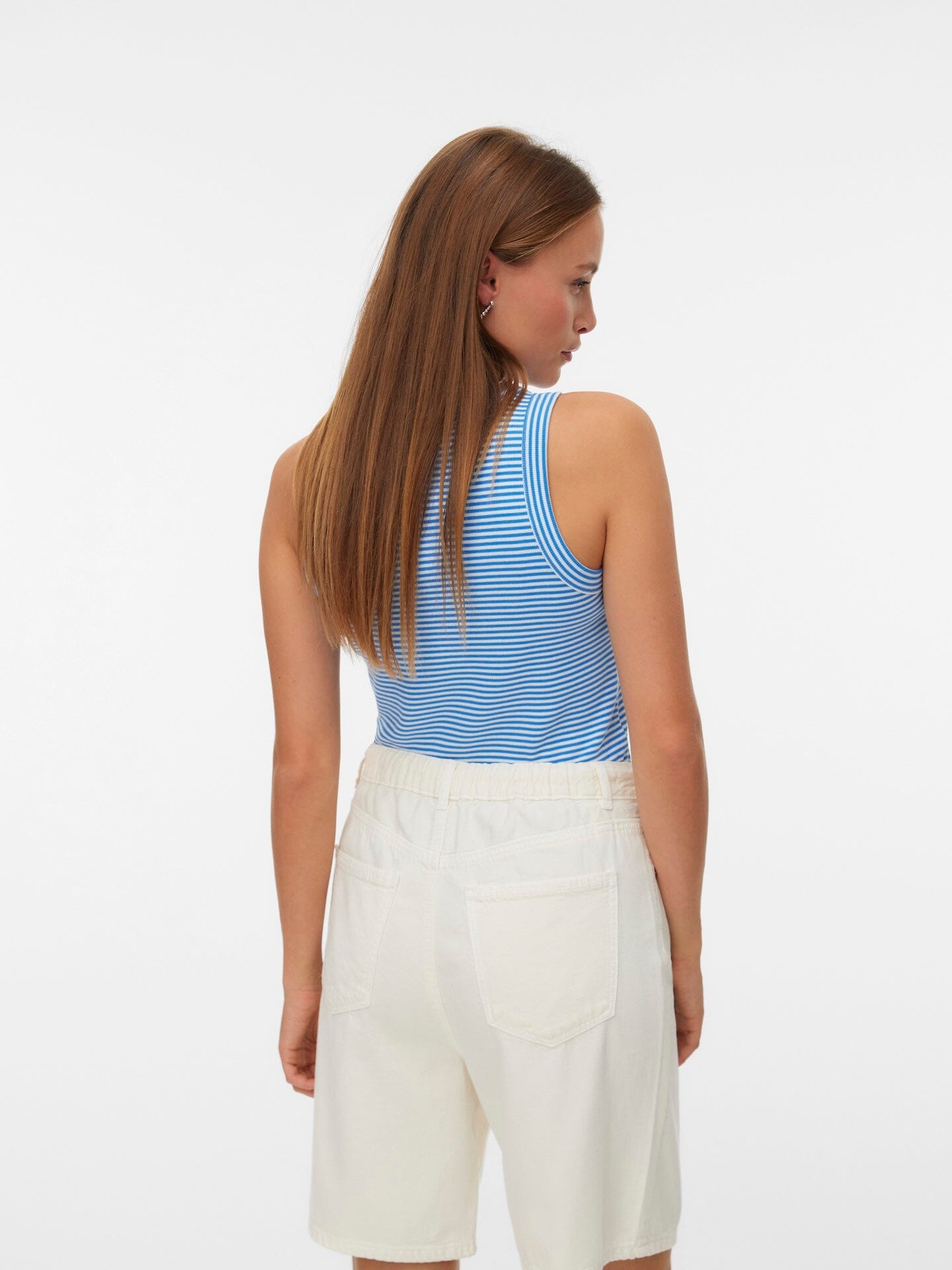 Nira Tank Top | Snow White/Nebulas Blue Blouse Vero Moda 