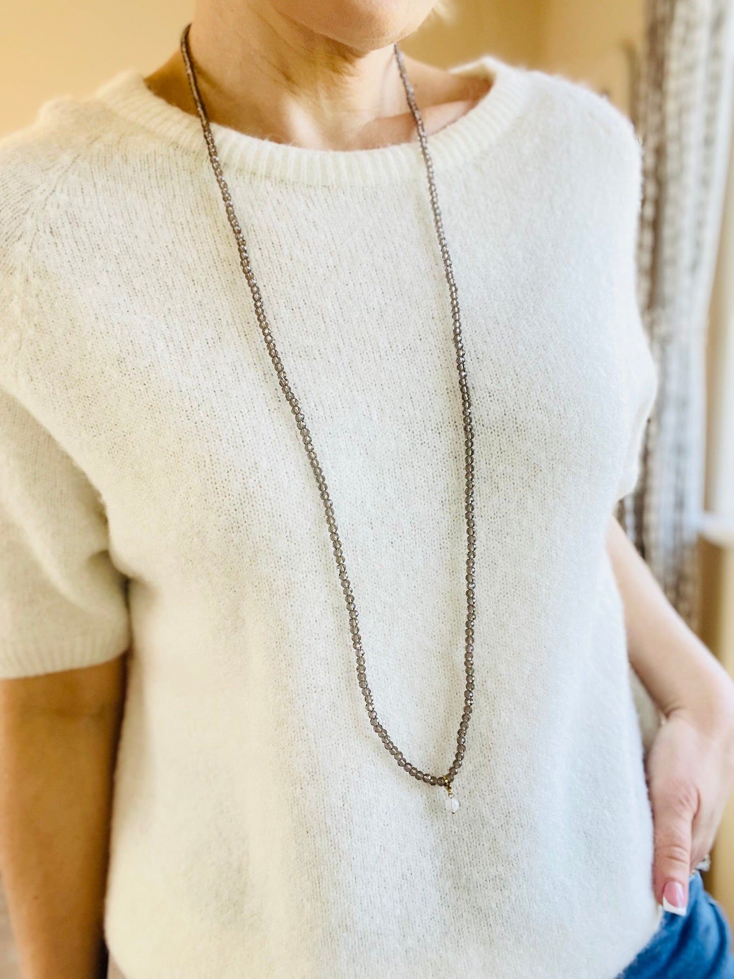Noa Crystal Necklace | Jade Pendant Necklace French Edit 