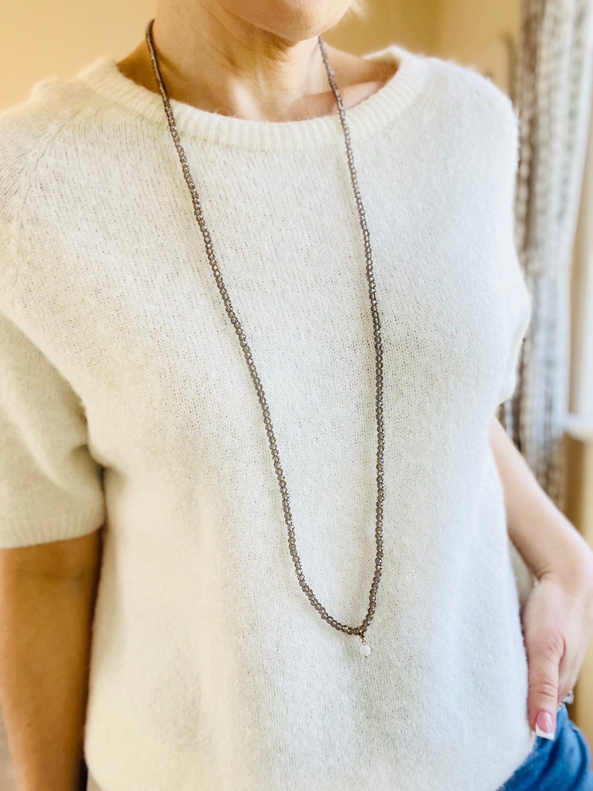 Noa Crystal Necklace | Jade Pendant Necklace French Edit 