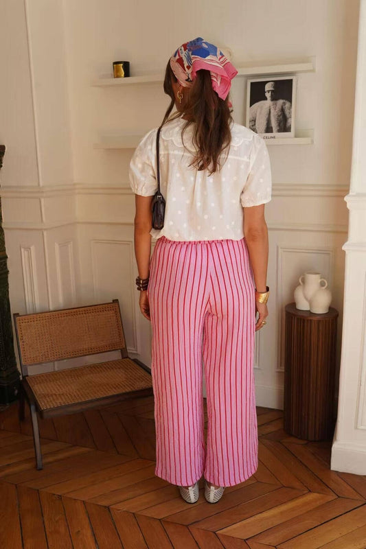 Nova Stripe Pants | Red Pants Parisienne Collection 