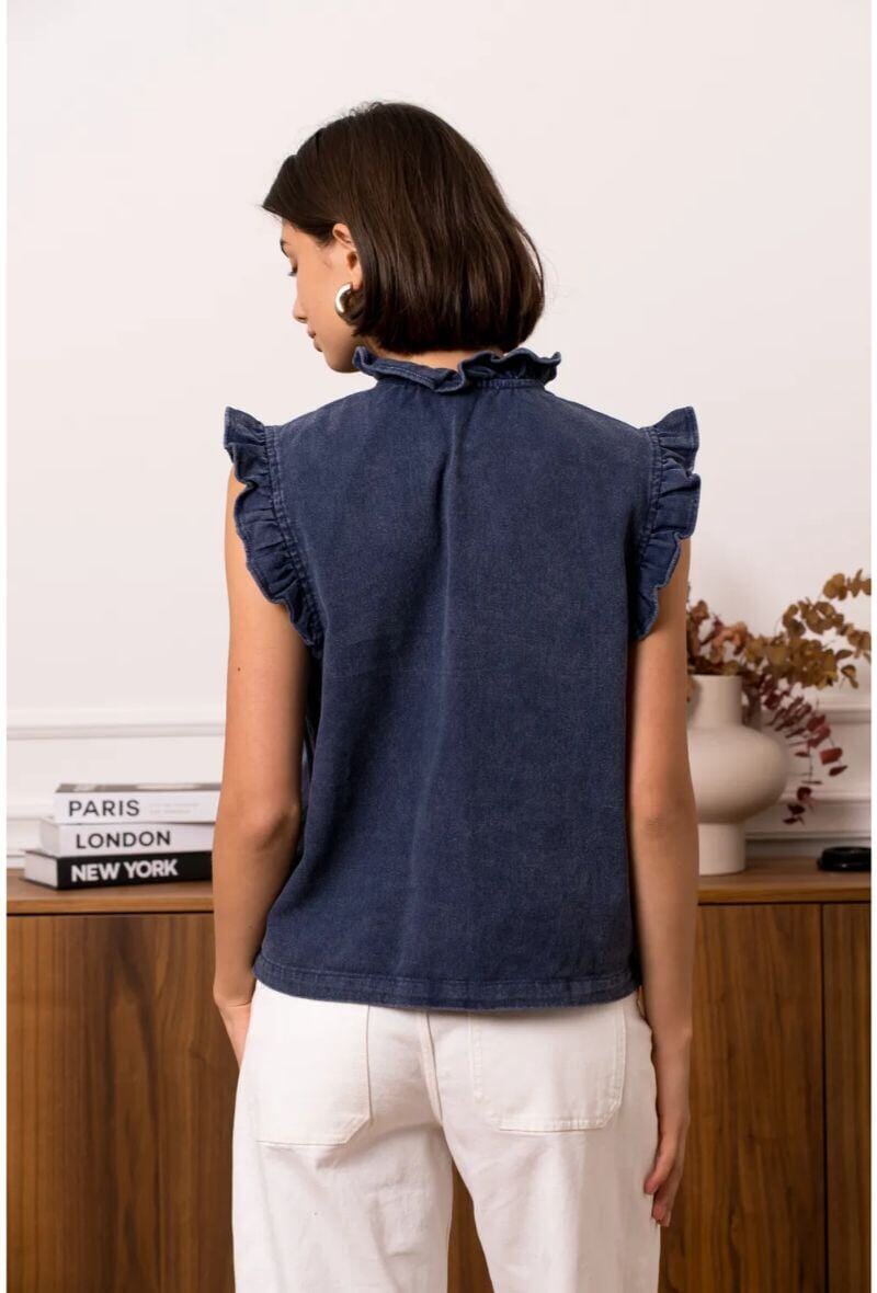 Odile Top | Navy Top Parisienne Collection 