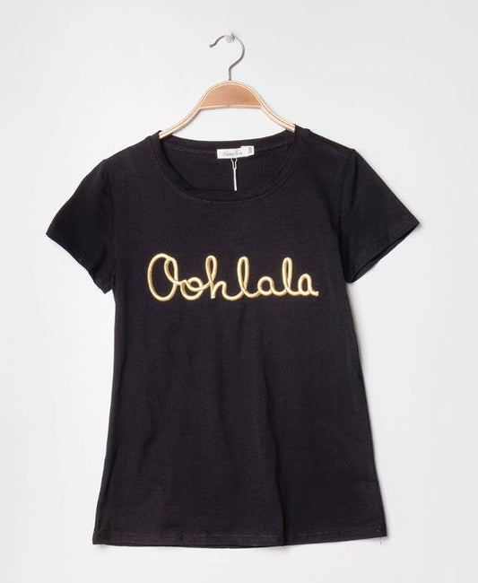 OohLaLa T-Shirt | Black Knitwear Parisienne Collection 