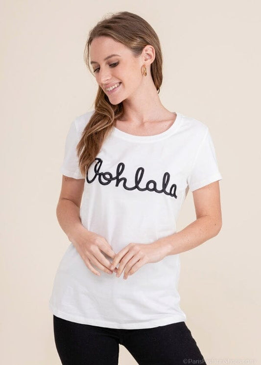 OohLaLa T-Shirt | White/Black Knitwear Parisienne Collection 