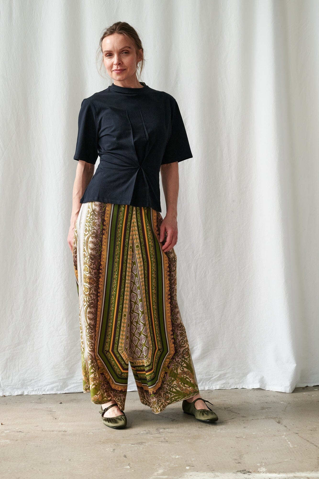 Palazzo Pants | Amulet | Green Pants One Hundred Stars 