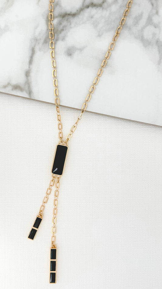 Pendant Necklace | Black/Gold Necklaces Envy 