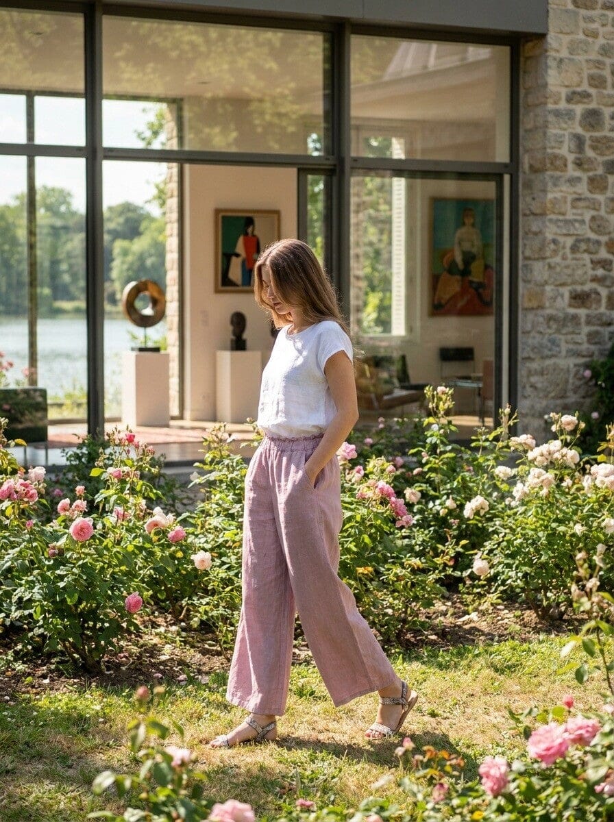Petra Linen Pants | 3 Colours Shorts Parisienne Collection 