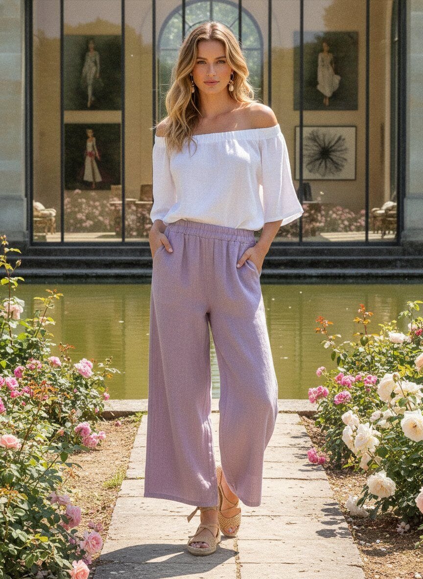 Petra Linen Pants | 3 Colours Shorts Parisienne Collection 