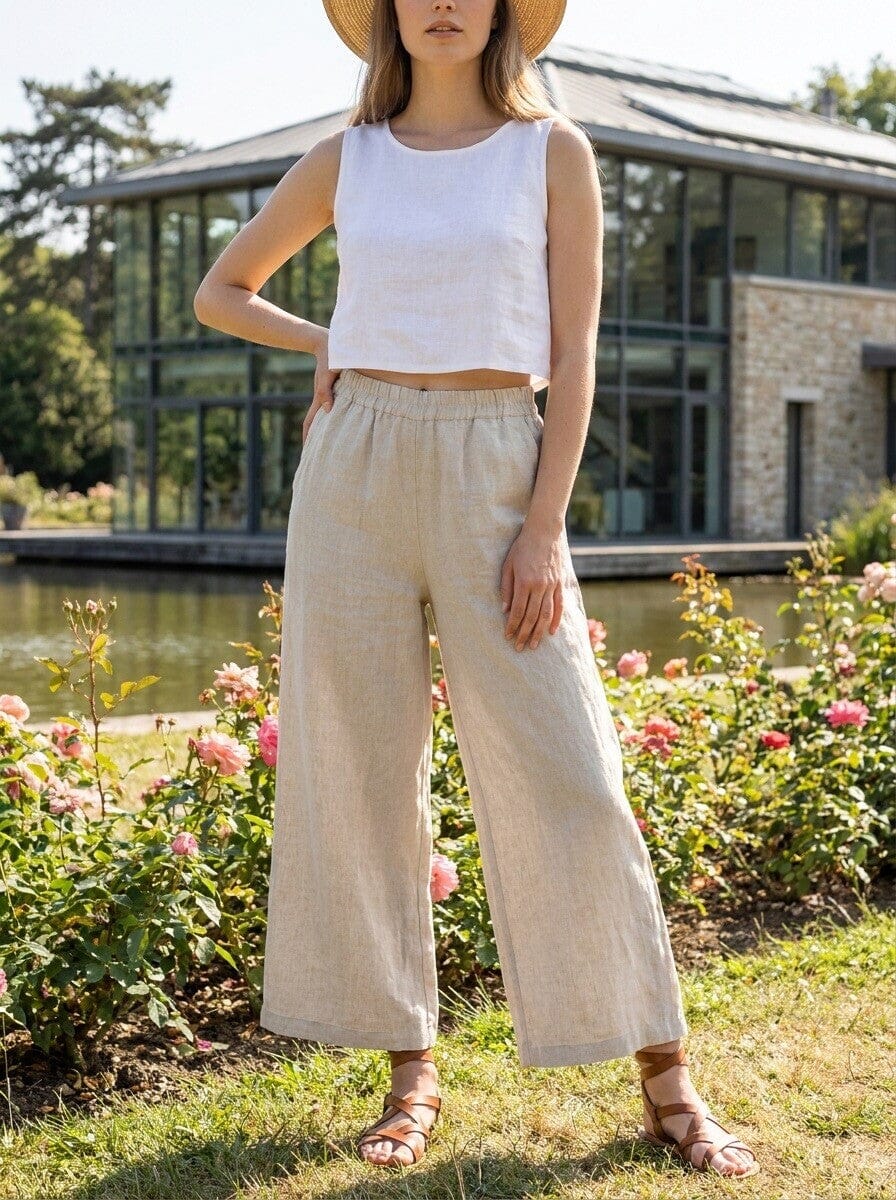 Petra Linen Pants | 3 Colours Shorts Parisienne Collection 