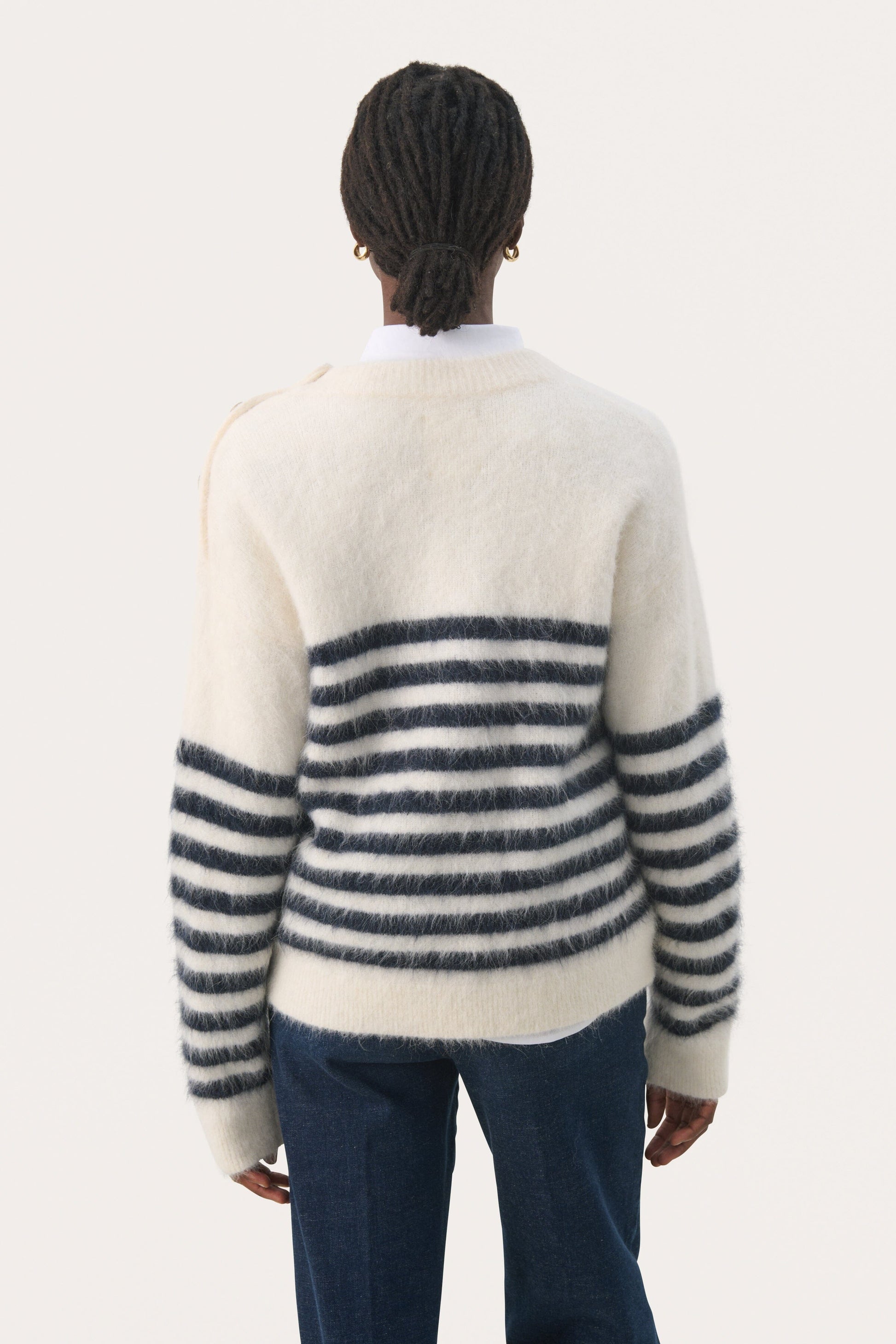 Pialli Pullover | Dark Navy Stripe Blouse Part Two 