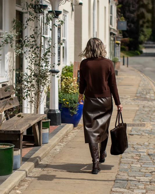 Pimlico Bag | Dark Chocolate Clutch bag Chalk 