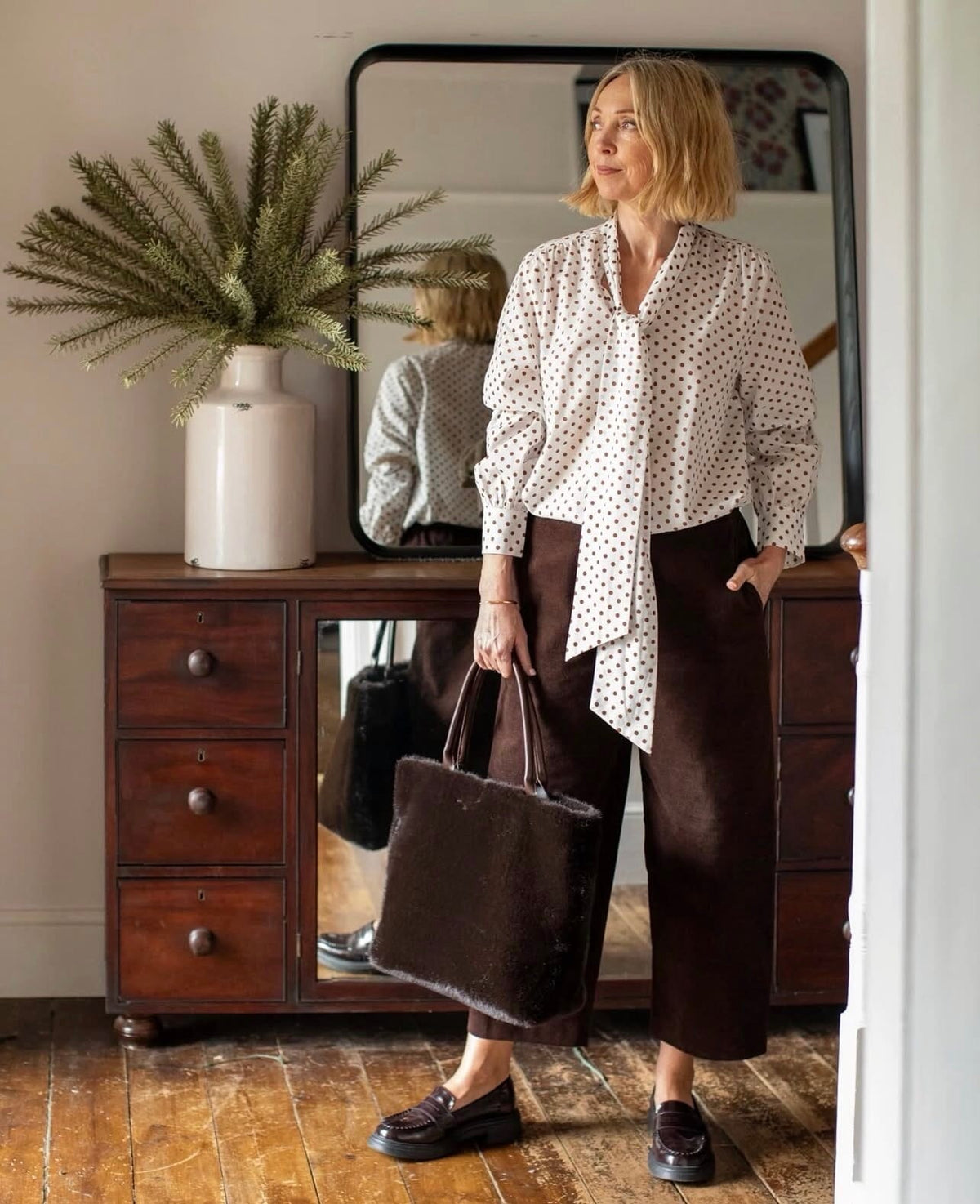 Pimlico Bag | Dark Chocolate Clutch bag Chalk 