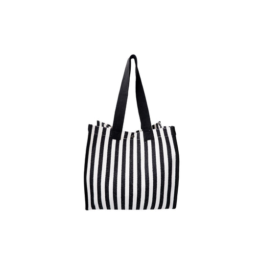 Piper Totebag | Black Stripe Handbags Black Colour 