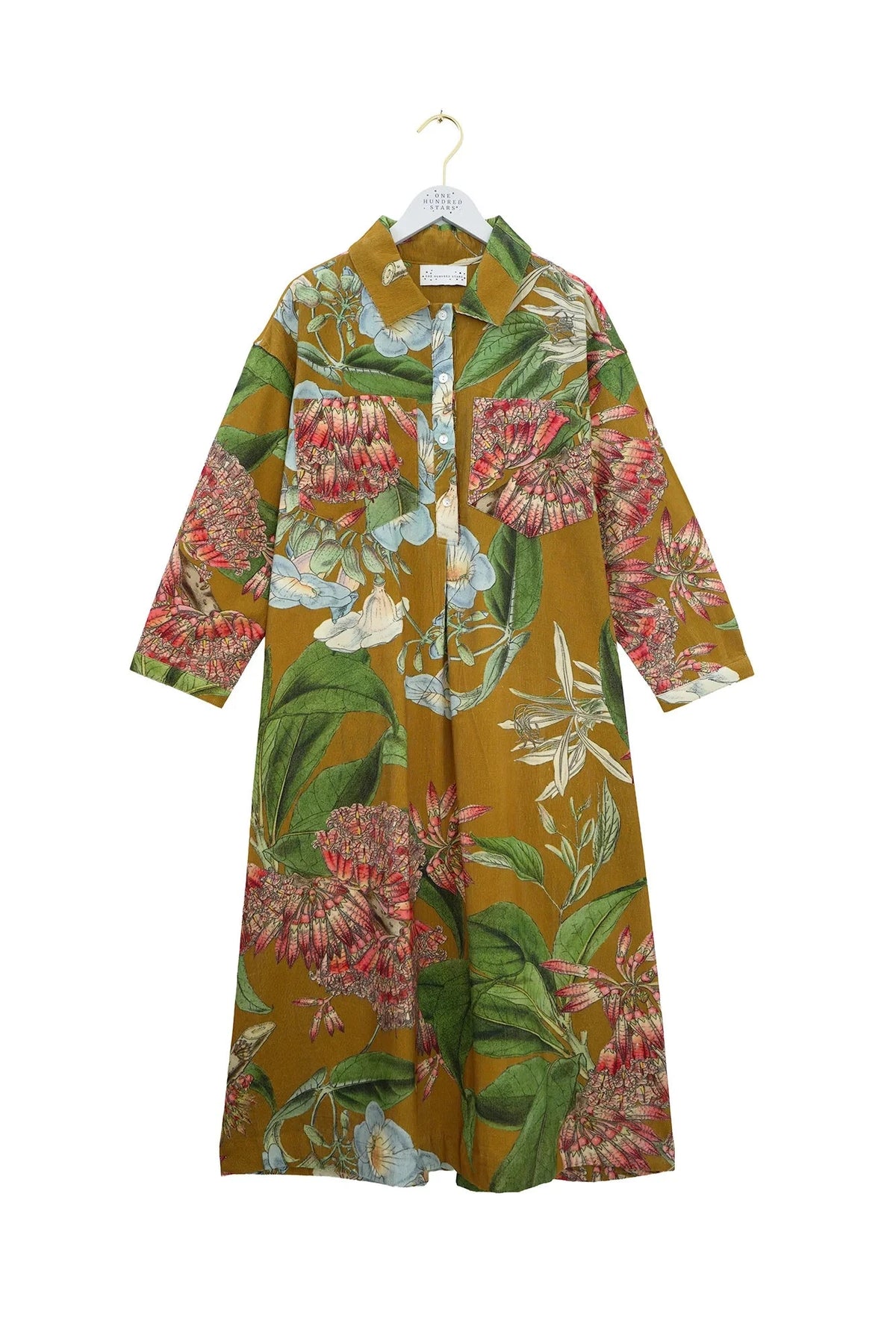 Pocket dress | Rhodoleia Gold Dress One Hundred Stars 