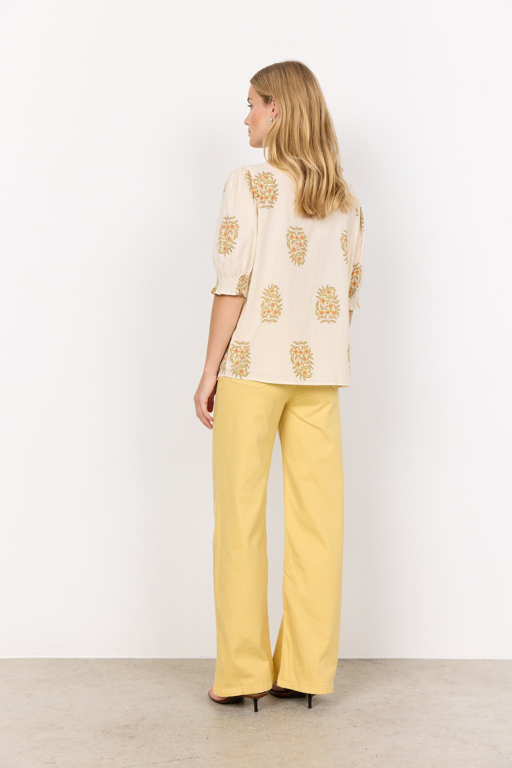 Pompeia Blouse | Cream Combi Blouse Soya Concept 