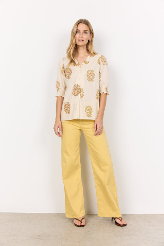 Pompeia Blouse | Cream Combi Blouse Soya Concept 