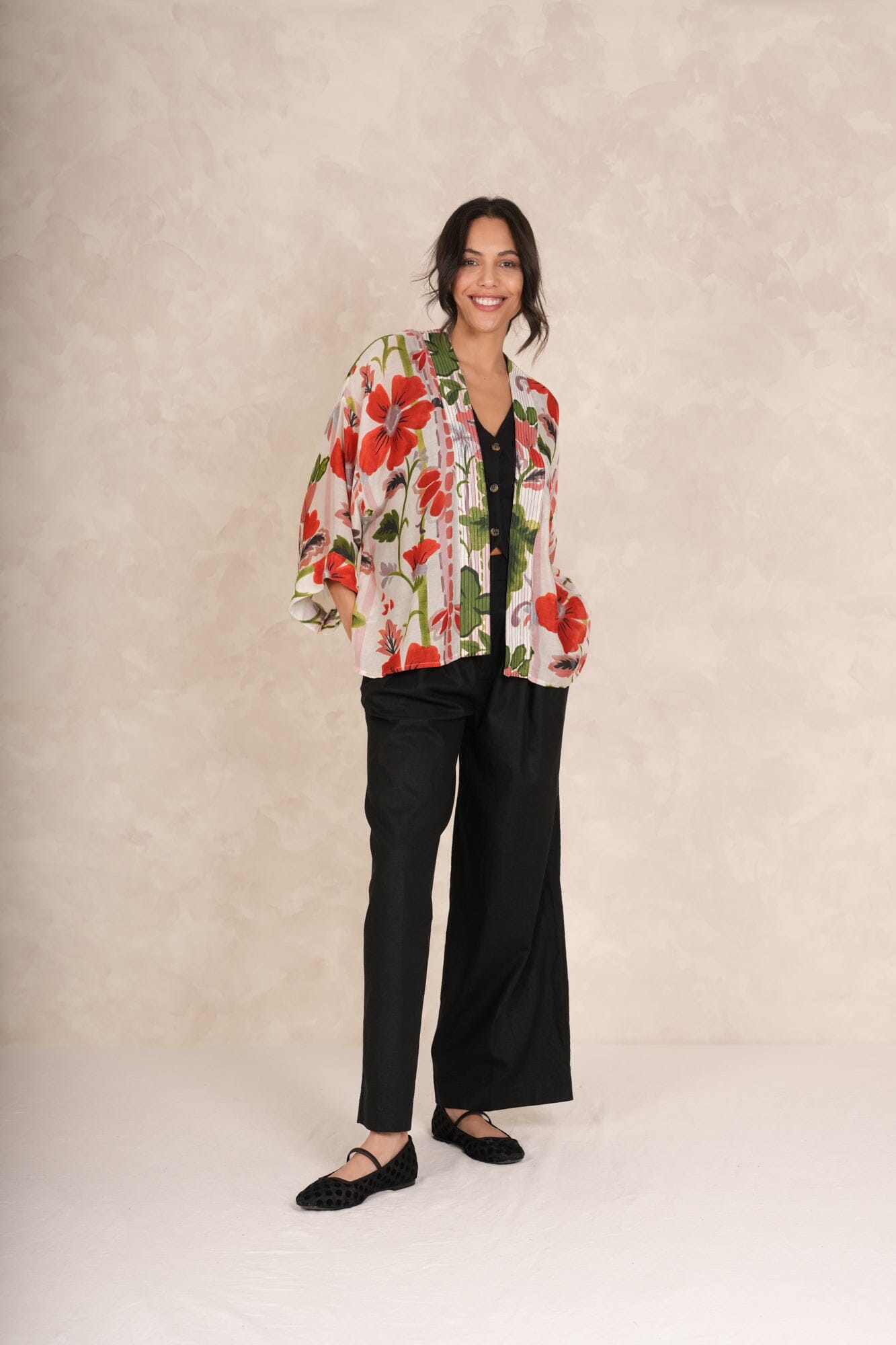 Poppy Kimono | Red Casual Kimonos One Hundred Stars 