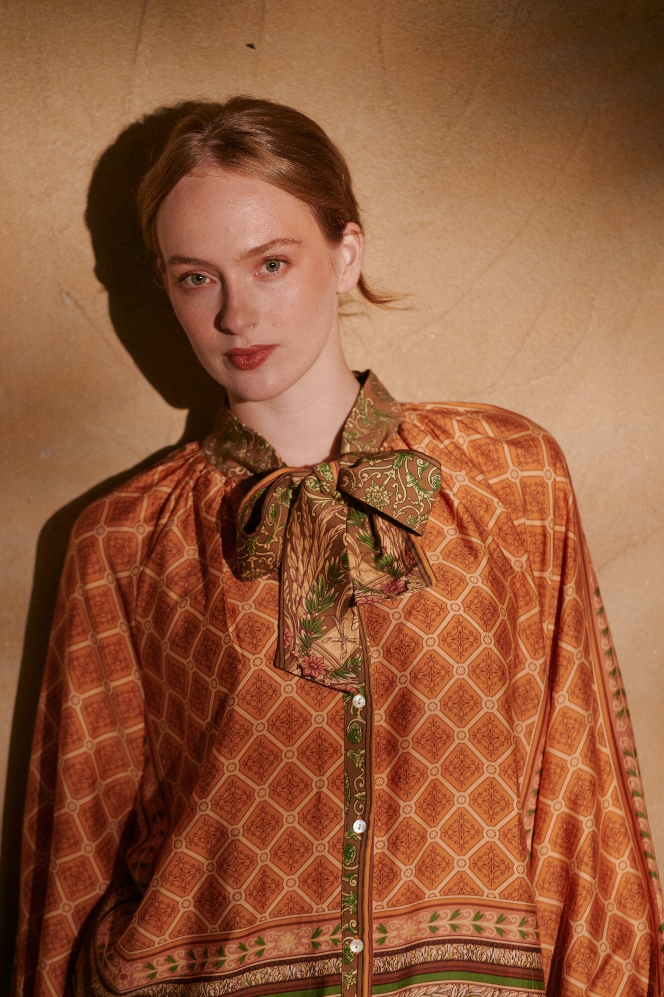 Pussy Bow Blouse | Amulet | Gold Casual Kimonos One Hundred Stars 