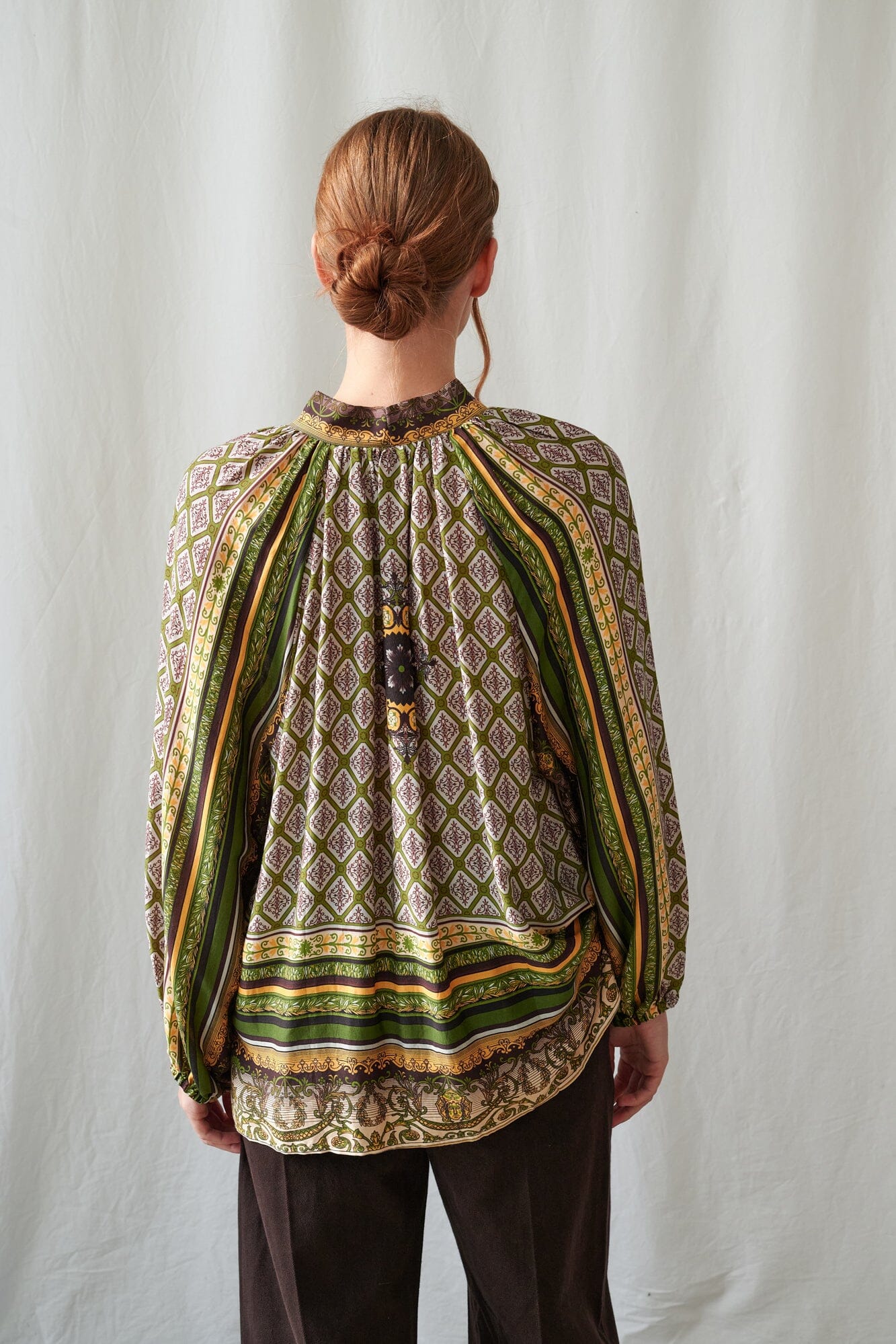 Pussy Bow Blouse | Amulet | Green Casual Kimonos One Hundred Stars 