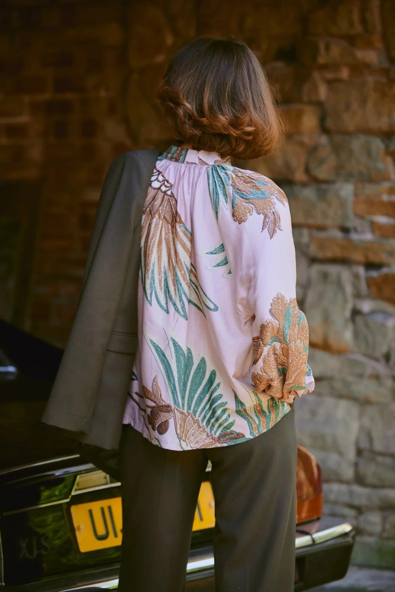 Pussy Bow Blouse | Crane | Plaster Pink Casual Kimonos One Hundred Stars 