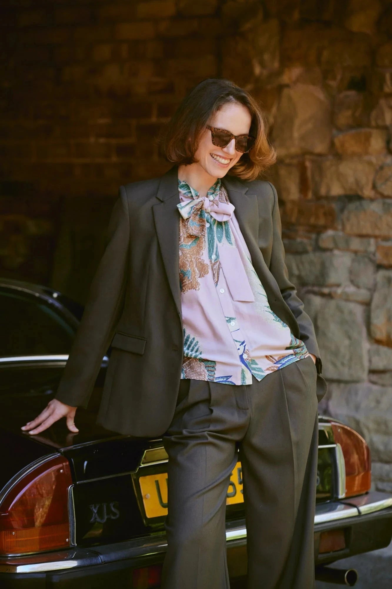 Pussy Bow Blouse | Crane | Plaster Pink Casual Kimonos One Hundred Stars 