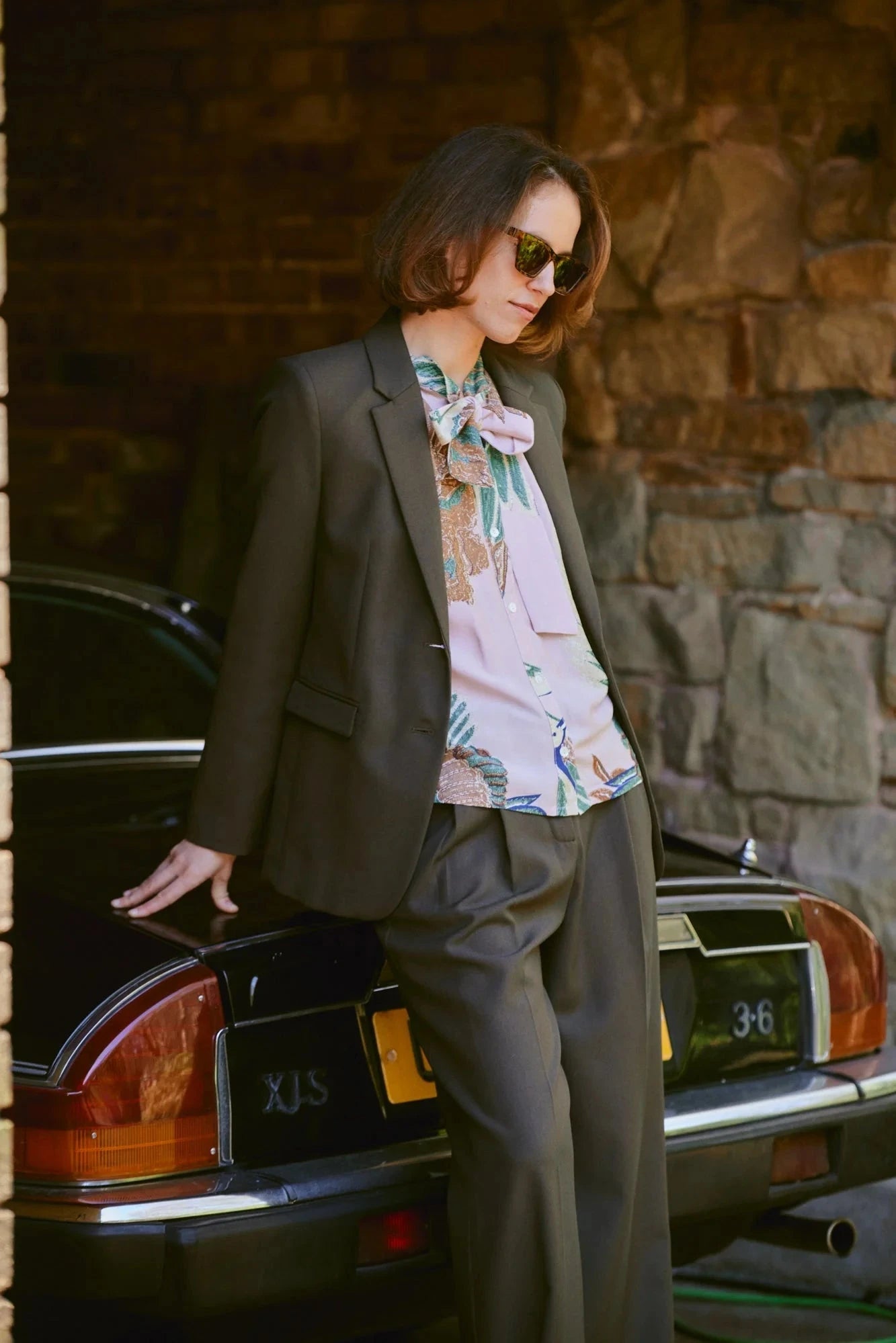 Pussy Bow Blouse | Crane | Plaster Pink Casual Kimonos One Hundred Stars 