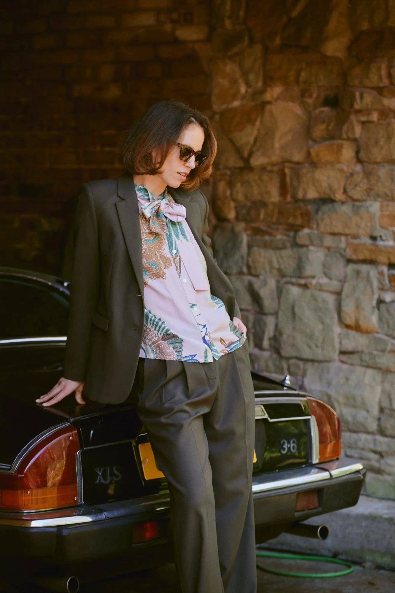 Pussy Bow Blouse | Crane | Plaster Pink Casual Kimonos One Hundred Stars 