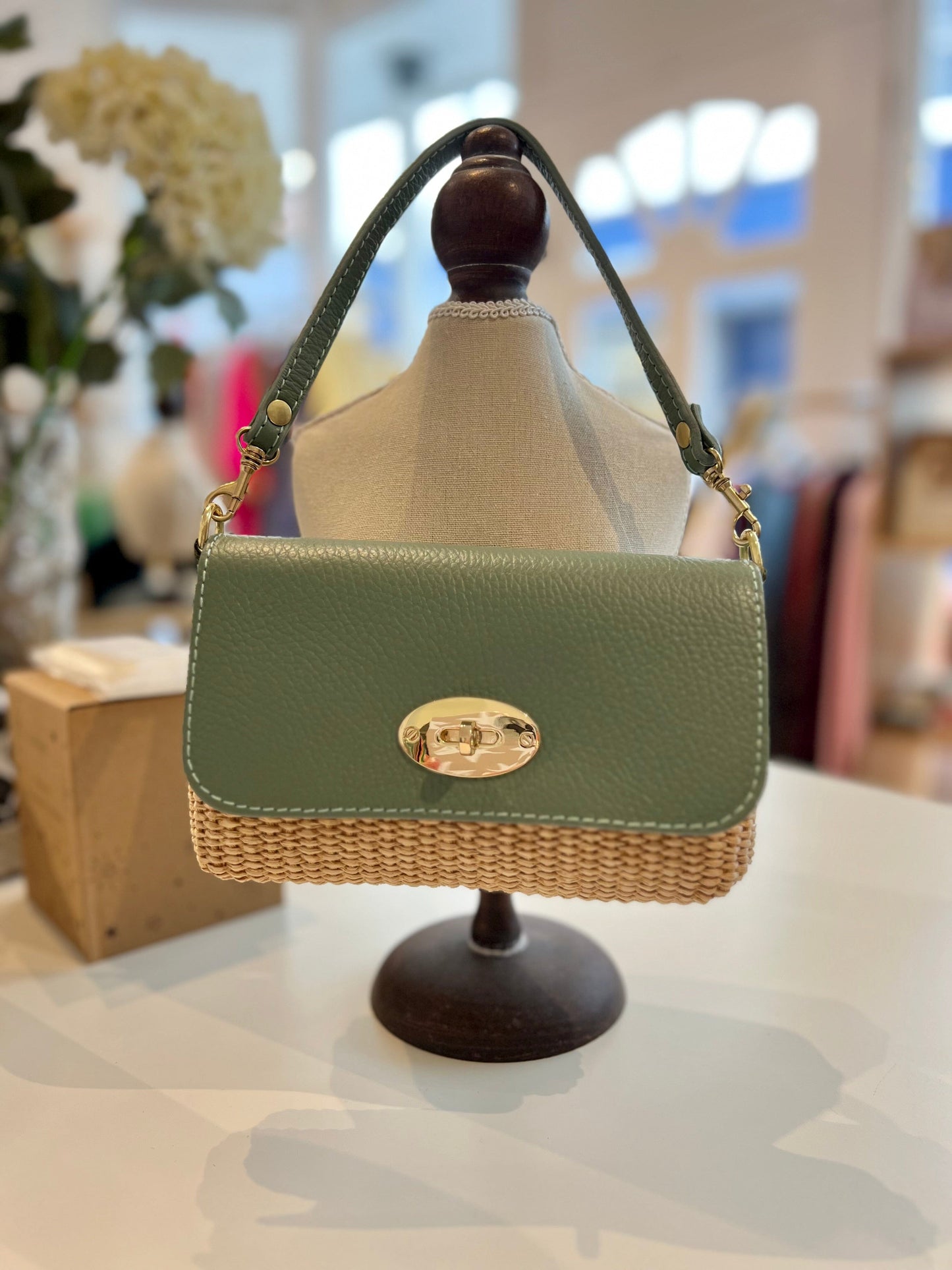 Raphia Bag | Multiple Colours Handbag French Edit Sage 