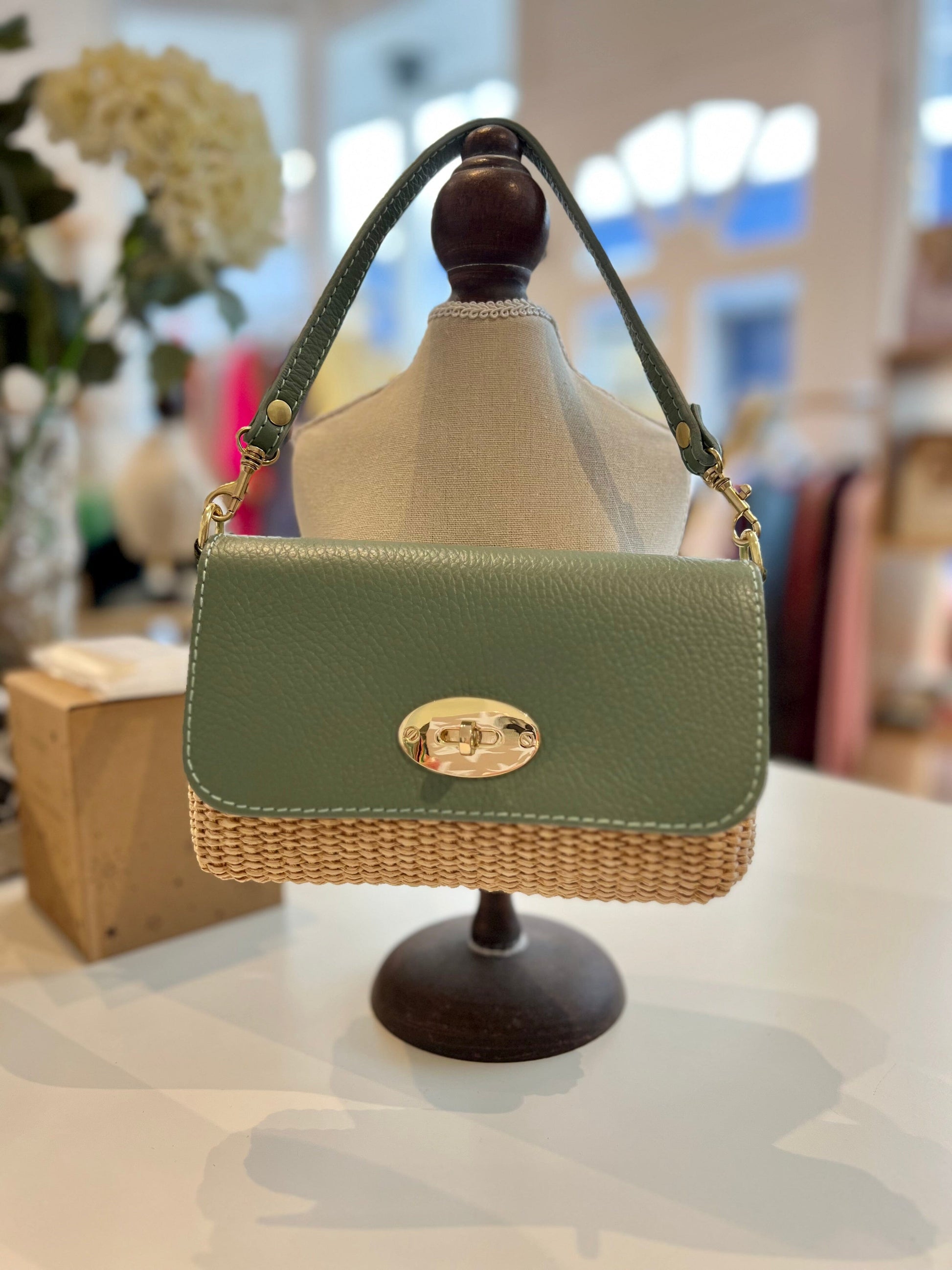 Raphia Bag | Multiple Colours Handbag French Edit Sage 