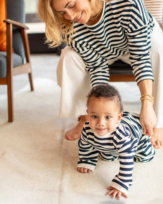 Rebecca Stripe Top | Navy/Ecru Shirts & Tops Chalk 