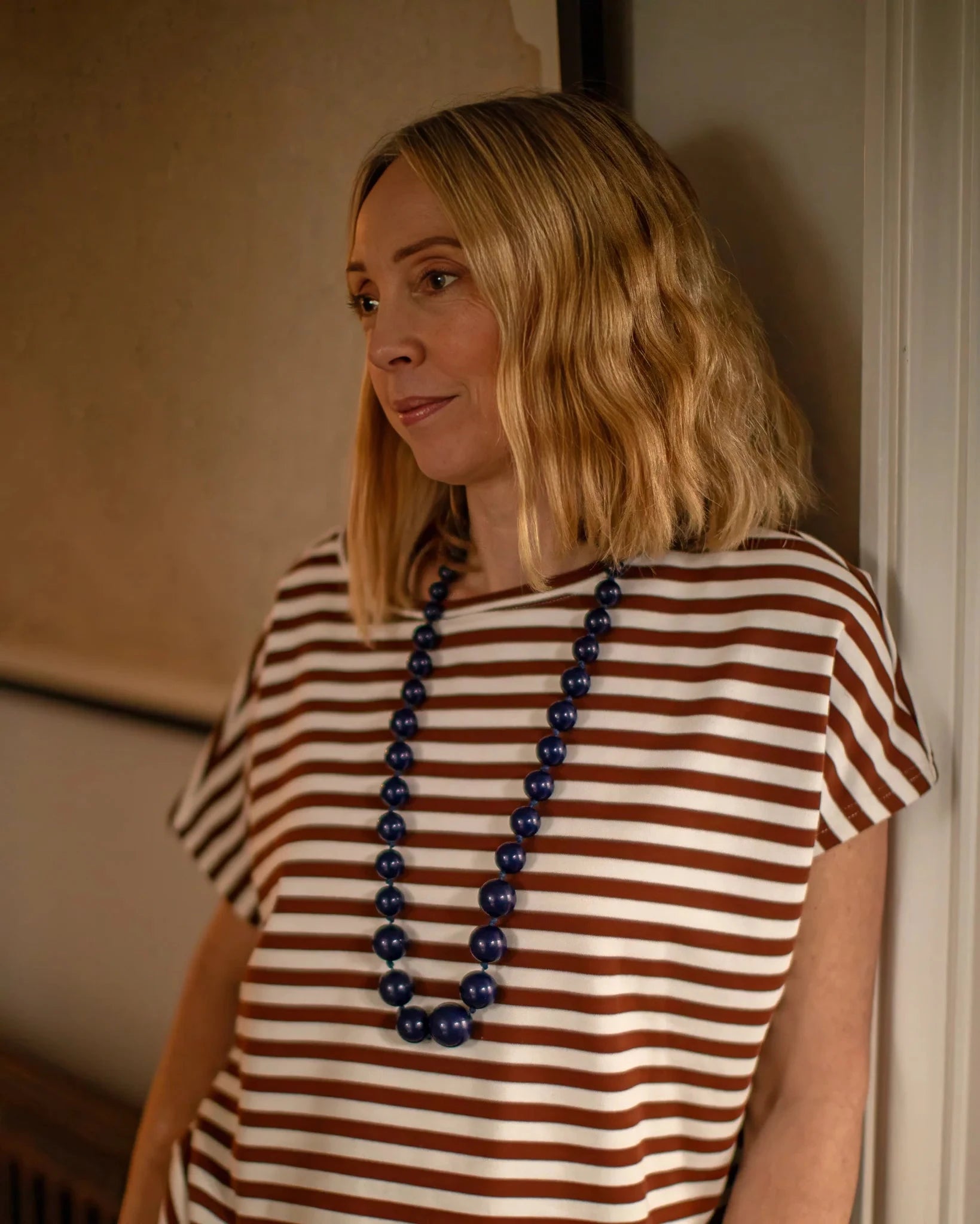 Rope Ball Necklace | Navy Necklace Chalk 